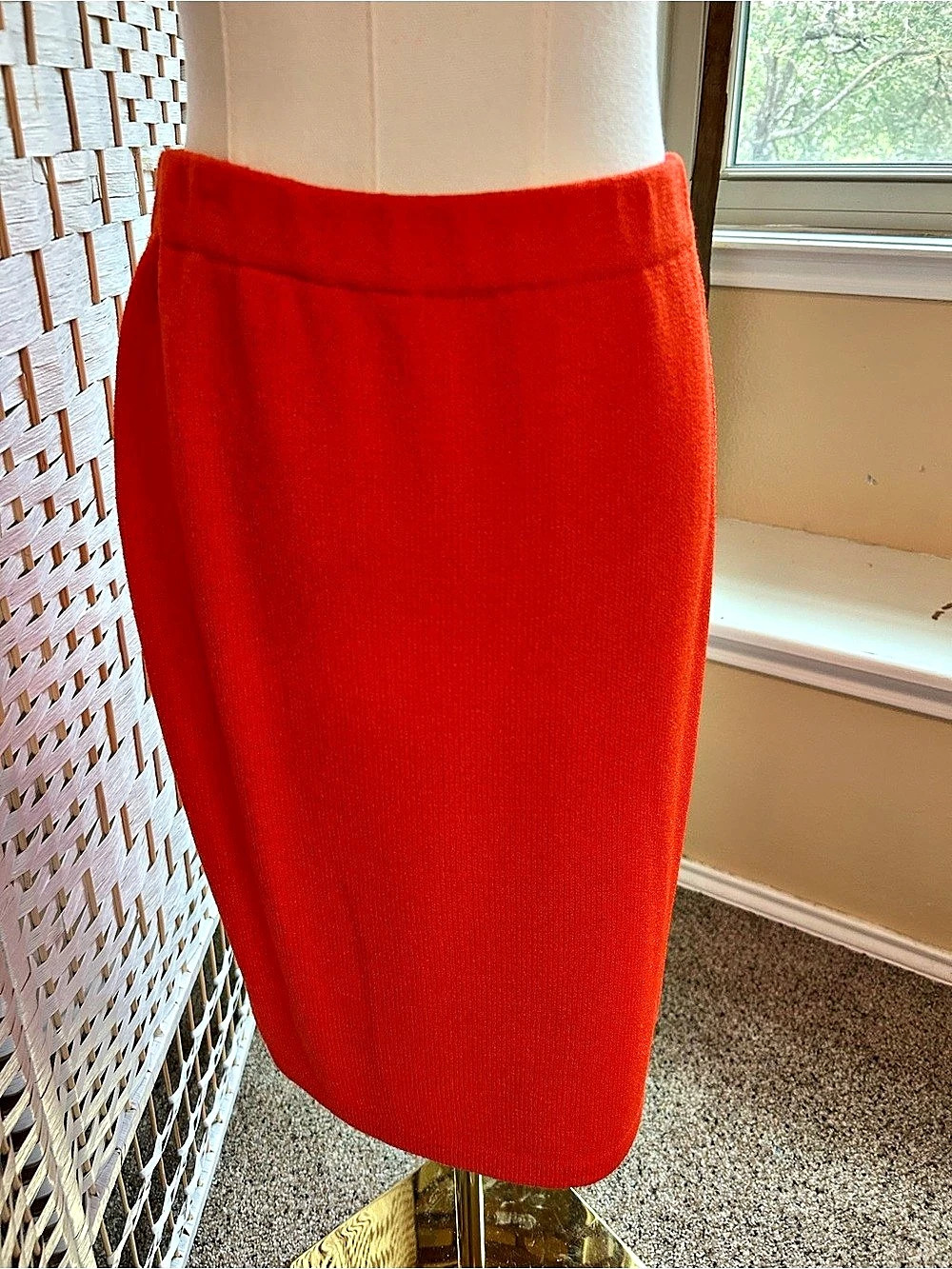 ST. JOHN COLLECTION Knit Pencil Skirt Orange Size 4 Excellent